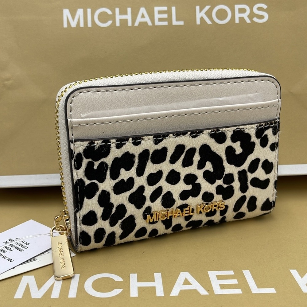 Michael Kors Jet Set Travel MD Zip Around Card Case Wallet (Light Cream Multi) - Picture 4 of 16